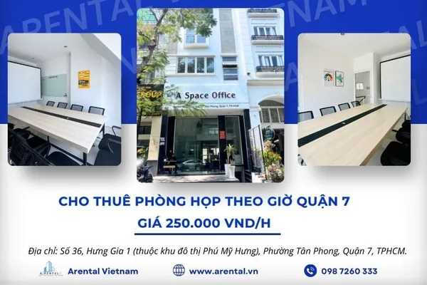 Thuê phòng họp Quận 7 tiện nghi chỉ từ 250.000VND/h