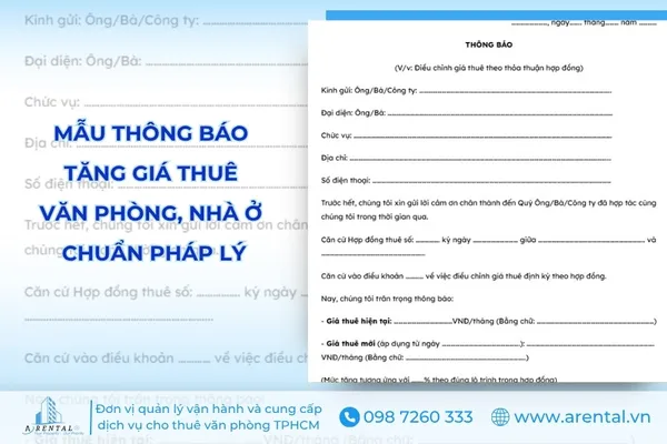 Mẫu Thông Báo Tăng Giá Thuê Văn Phòng Chi Tiết, Cập Nhật Mới Nhất 2025