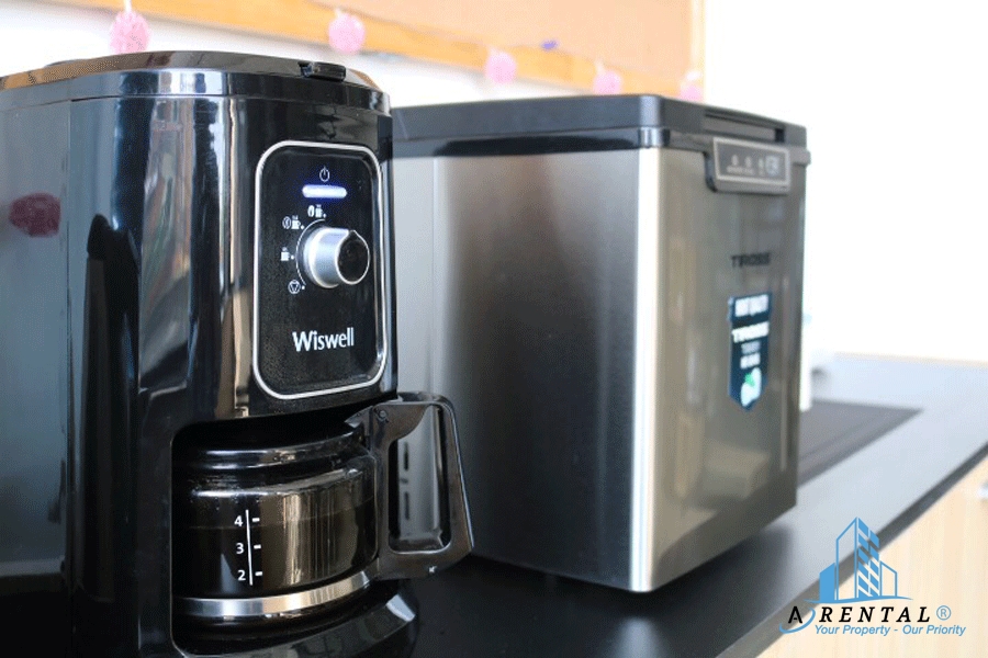 Quầy nước phục vụ miễn phí trà, cà phê, nước cho khách hàng