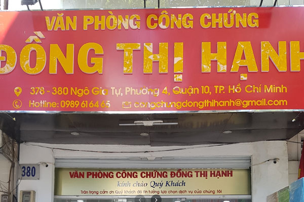 Văn phòng công chứng Đồng Thị Hạnh