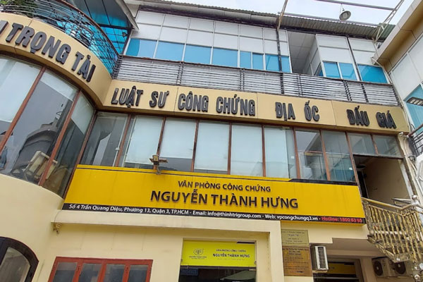 Văn phòng công chứng Nguyễn Thành Hưng (trước kia là Nguyễn Cảnh) quận 3
