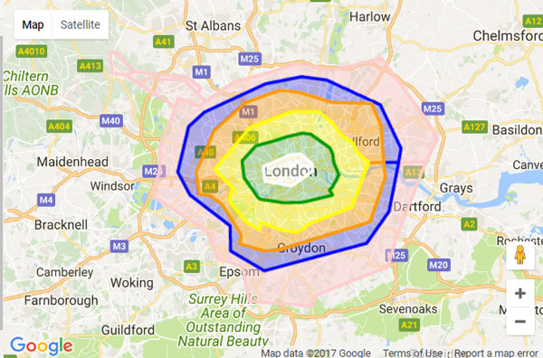 zone map in london