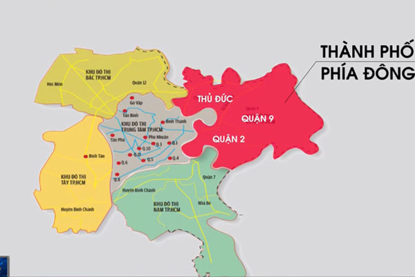 Bản đồ sáp nhập Thành Phố Thủ Đức