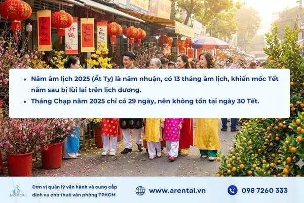 Năm Ất Tỵ có tháng Chạp 29 ngày, vì vậy Giao thừa rơi vào đêm 29 Tết.