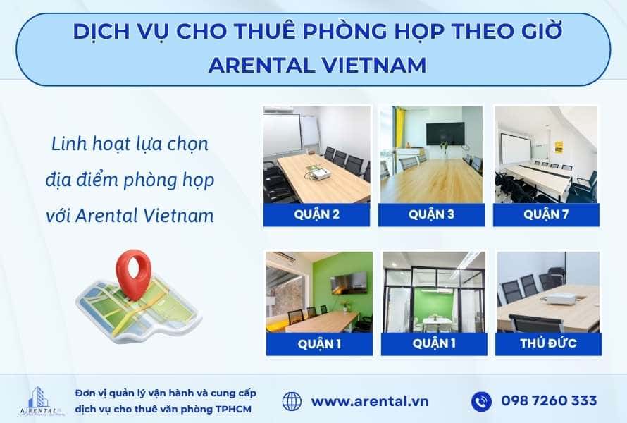 Dịch vụ cho thuê phòng họp chuyên dụng theo giờ TPHCM của Arental Vietnam.