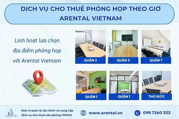 Dịch vụ cho thuê phòng họp chuyên dụng theo giờ TPHCM của Arental Vietnam.