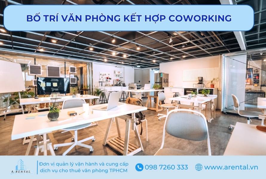 Mẫu bố trí văn phòng làm việc kết hợp Coworking.