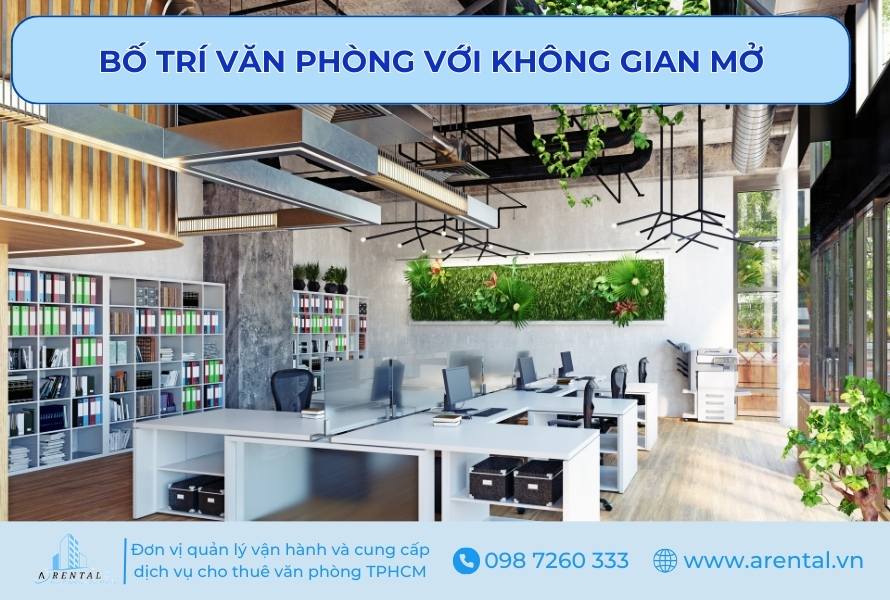 Mẫu bố trí văn phòng làm việc với không gian mở.