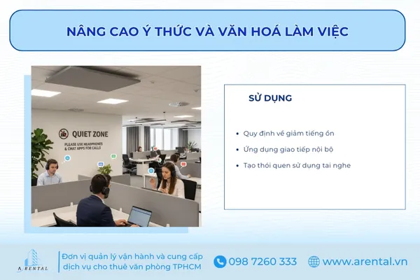 Tạo thói quen sử dụng tai nghe và các quy định về tiếng ồn.