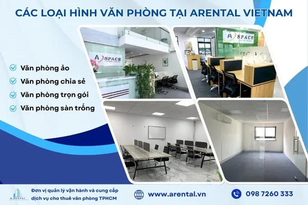 Văn phòng cho thuê tại Arental Vietnam đa dạng mô hình, chi phí linh hoạt, tiện nghi đầy đủ.