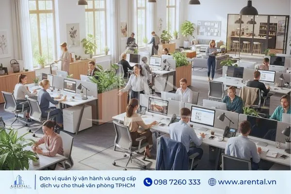 Bố trí bàn làm việc hạn chế đối lưng với lối đi chính.