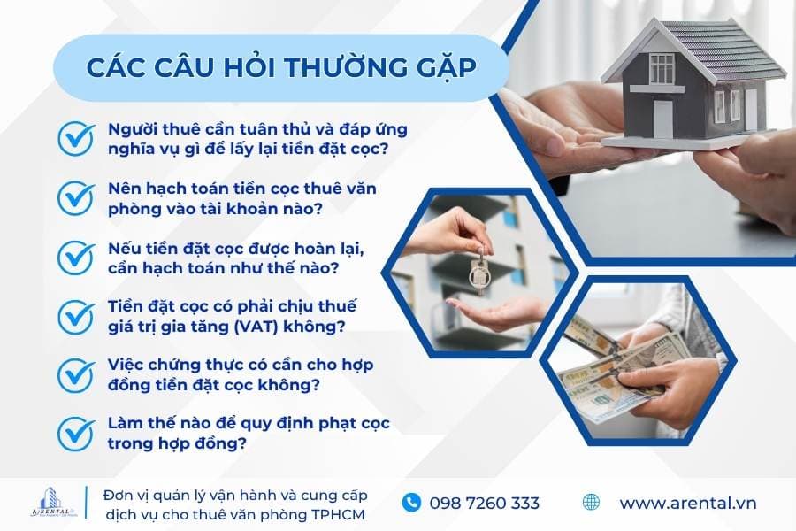 Các câu hỏi thường gặp về cách hạch toán tiền đặt cọc thuê văn phòng.