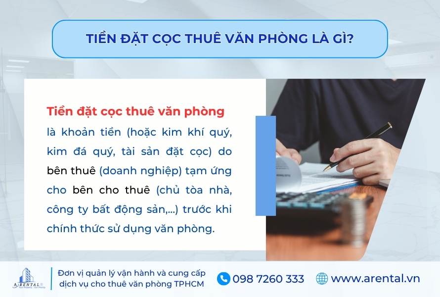 Tiền đặt cọc thuê văn phòng là khoản tiền do bên thuê tạm ứng cho bên cho thuê trước khi chính thức sử dụng văn phòng.