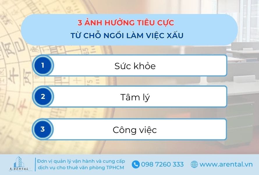 3 ảnh hưởng tiêu cực từ chỗ ngồi làm việc xấu.