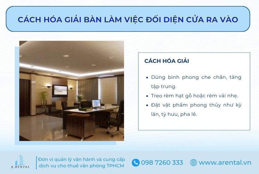 Cách hóa giải bàn làm việc đối diện cửa ra vào.
