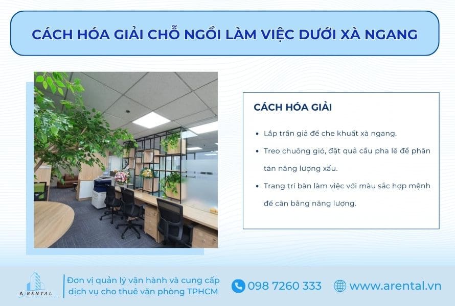 Cách hóa giải chỗ ngồi làm việc dưới xà ngang.