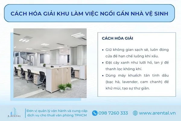 Cách hóa giải khu làm việc ngồi gần nhà vệ sinh.