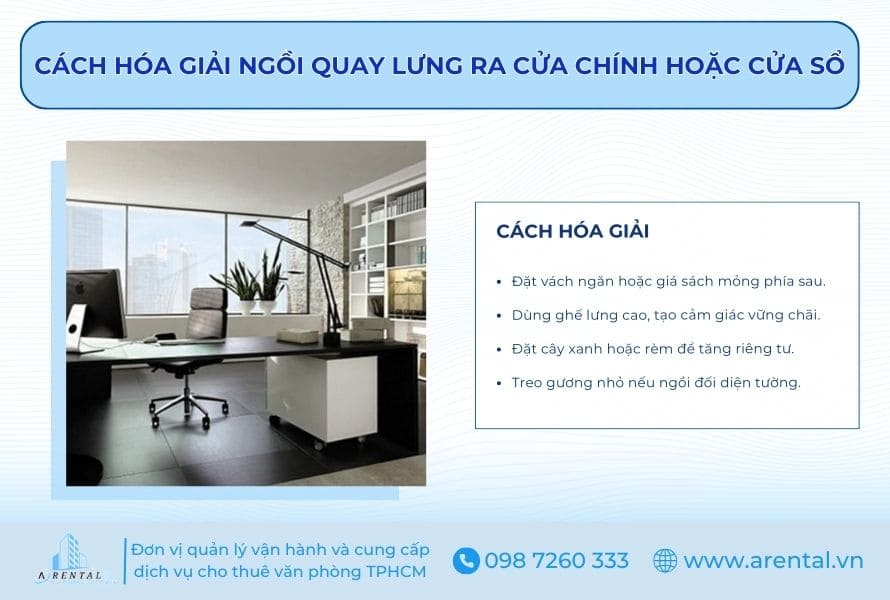 Cách hóa giải ngồi quay lưng ra cửa chính hoặc cửa sổ.
