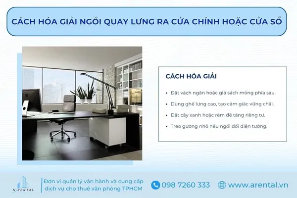 Cách hóa giải ngồi quay lưng ra cửa chính hoặc cửa sổ.