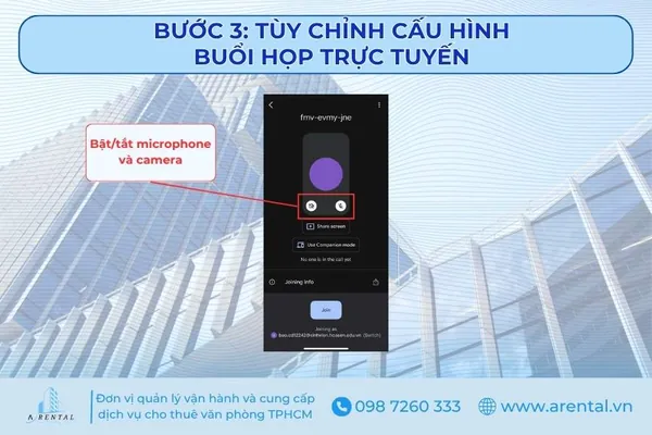Bước 3. Tùy chỉnh cấu hình buổi họp Google Meet trực tuyến.