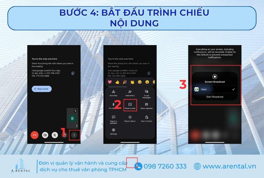 Bước 4. Bắt đầu trình chiếu nội dung trong phòng họp.