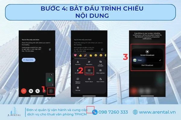 Bước 4. Bắt đầu trình chiếu nội dung trong phòng họp.