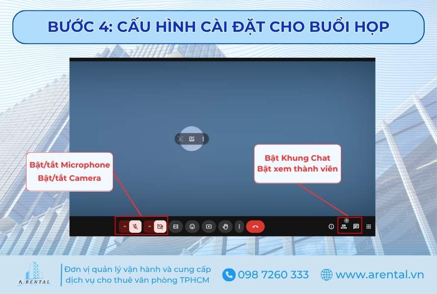 Bước 4. Cấu hình cài đặt cho phòng họp.