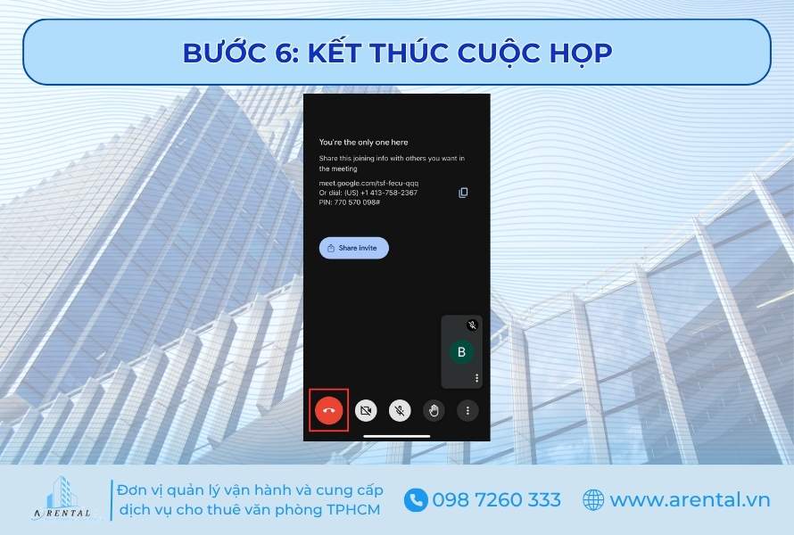 Bước 6. Kết thúc cuộc họp.