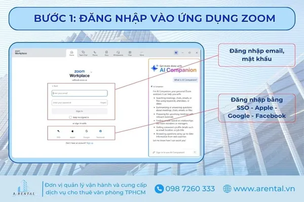 Bước 1. Đăng nhập vào ứng dụng Zoom.