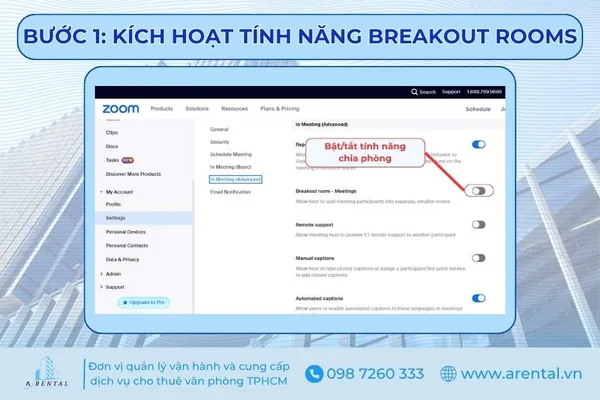 Kích hoạt tính năng Breakout Rooms trong Zoom (2).