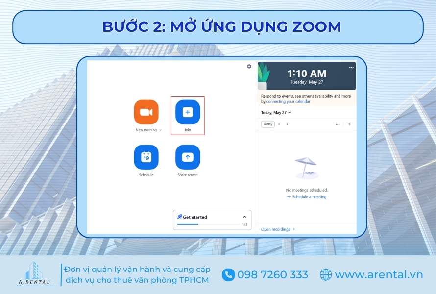 Mở ứng dụng Zoom.