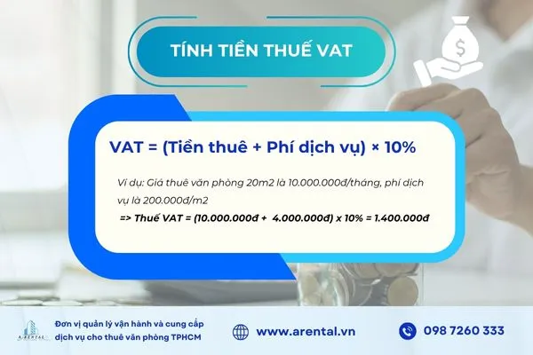 Công thức tính thuế VAT khi thuê thuê văn phòng.