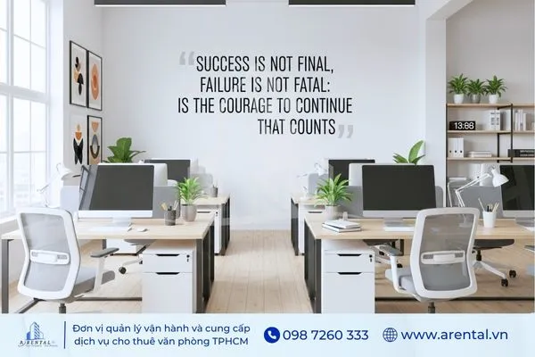 Cách trang trí phòng làm việc với câu trích dẫn động lực.