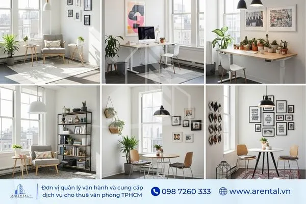 Cách trang trí phòng làm việc đẹp trong văn phòng mở, tận dụng góc nhỏ để tạo khu vực sáng tạo và nghỉ ngơi.