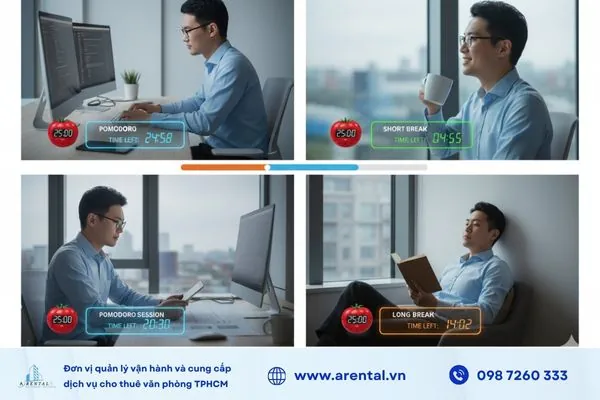 Phương pháp Pomodoro giúp duy trì sự tập trung bằng cách chia nhỏ thời gian làm việc.