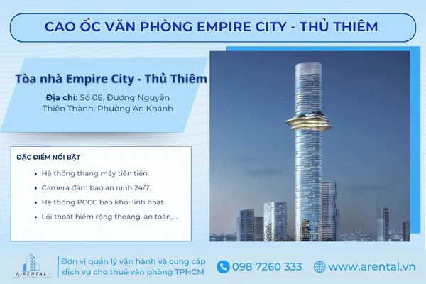 Empire City - Tòa văn phòng hiện đại tại khu đô thị Thủ Thiêm, chỉ cách trung tâm thành phố 5 phút.