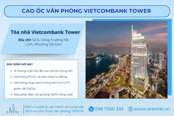 Vietcombank Tower – Tòa cao ốc văn phòng hạng A tại trung tâm tài chính TP.HCM.