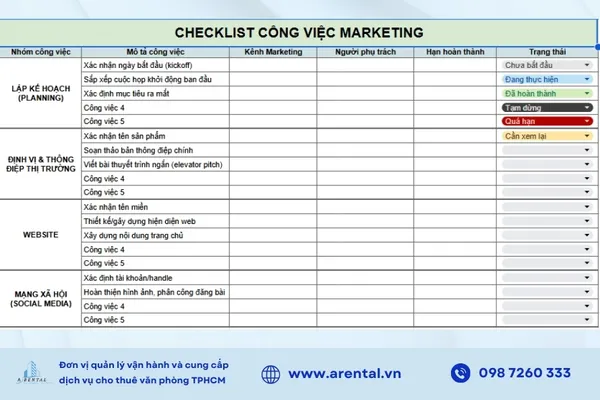 Checklist marketing giúp triển khai chiến dịch bài bản và kiểm soát hiệu quả truyền thông.