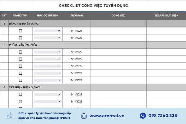 Checklist tuyển dụng giúp quy trình minh bạch, không bỏ sót bước quan trọng.