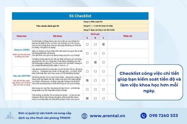 Checklist công việc chi tiết giúp bạn kiểm soát tiến độ và làm việc khoa học hơn mỗi ngày.