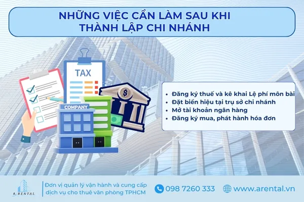 Các việc cần làm sau khi thành lập chi nhánh.
