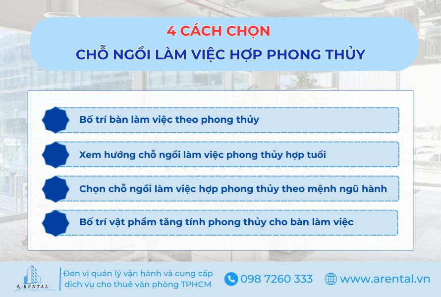 4 cách chọn chỗ ngồi làm việc hợp phong thủy.