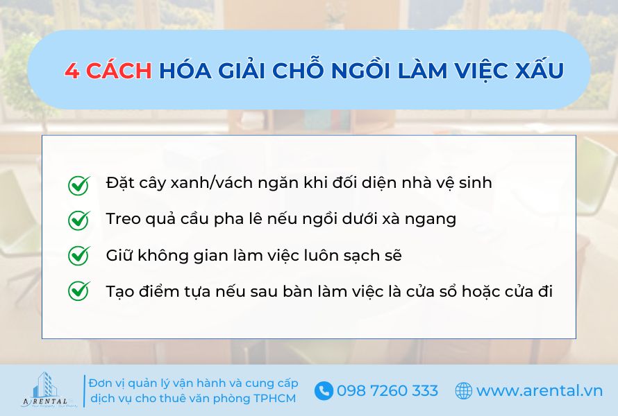 4 cách hóa giải chỗ ngồi làm việc xấu.