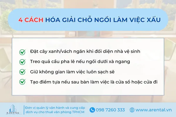 4 cách hóa giải chỗ ngồi làm việc xấu.