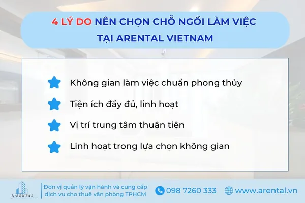 4 lý do nên chọn chỗ ngồi làm việc tại Arental Vietnam.