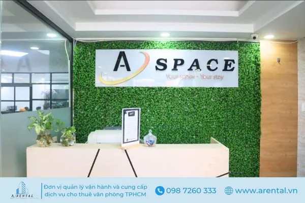 Khu vực đón tiếp khách hàng tại A Space Office Quận 2.