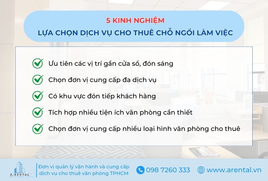 Chia sẻ 5 kinh nghiệm khi lựa chọn dịch vụ cho thuê chỗ làm việc HCM.