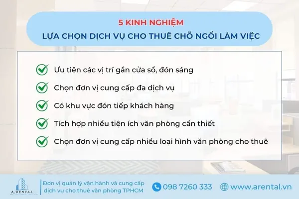 Chia sẻ 5 kinh nghiệm khi lựa chọn dịch vụ cho thuê chỗ làm việc HCM.