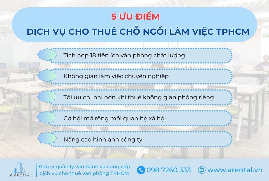 5 ưu điểm nhận được khi thuê chỗ ngồi làm việc HCM.