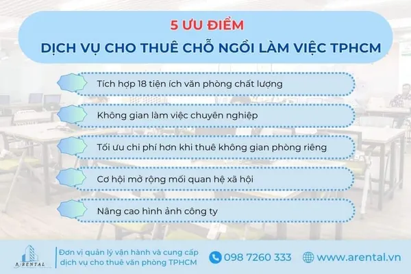 5 ưu điểm nhận được khi thuê chỗ ngồi làm việc HCM.